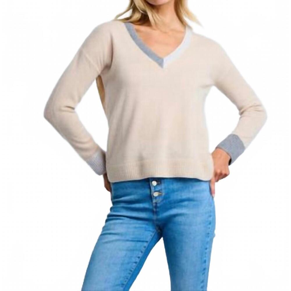 NEW LISA TODD color wheel sweater in latte caramel